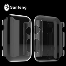 Luxury crystal ultra thin hard plastic case protective transparent back cover for apple watch Standard Sport