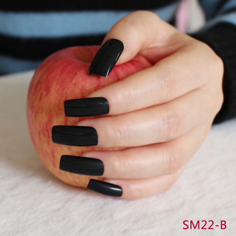Whole Black Candy Fasel Nails Shiny Flat Fake Full Wraps Aeproduct Getsubject