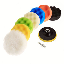 8Pcs/Lot 4″ 100mm Sponge Woolen Polishing Waxing Washing Buffing Pads Kit Felt Compound Polish Auto Car Wash Dril Brush Cleaning