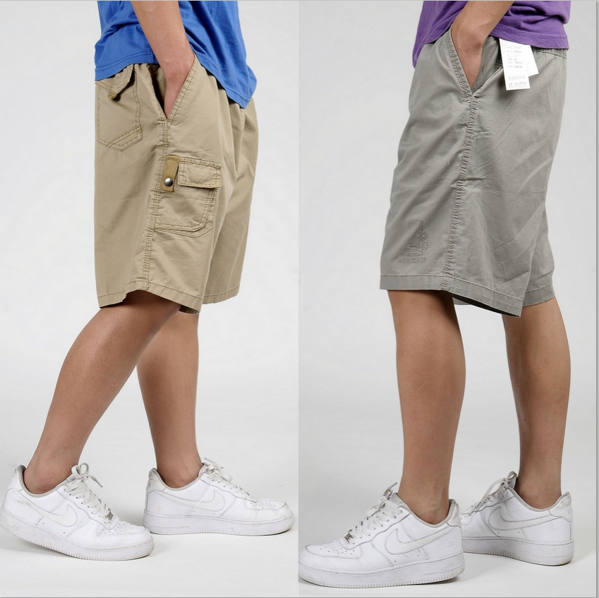 2014 fashion new summer men cargo shorts cotton knee length casual
