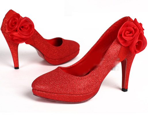 Hasil gambar untuk gambar sepatu platform shoes warna merah