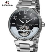 Fsg8070m4s2 Forsining automática uno mismo viento vestido reloj esquelético para hombre con pantalla analógica caja de regalo envío gratis