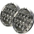2PCS 7 Inch Round LED Headlight 75W Multi Beam Low High W DRL Black Housing for