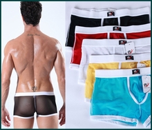 WJ Brand1pc mens sexy underwear mens boxers camisetas-masculinas Chiffon comfortable breathable men’s shorts Popular cuecas