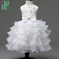 Size 0 8Y summer girls clothes Flower Bow Formal Party Ball Gown Bridesmaid Wedding Children Tutu