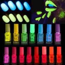 Non toxic Fluorescent Neon Luminous Gel Oil Nail Polish Glow in Dark Nail Art Lacquer Varnish