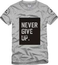 never give up Ice Bucket Challenge Jay Printed Mens Men T Shirt Camisetas Masculinas 2015 Manga Curta Camisa Masculina Tshirt