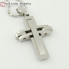 Free shipping Fashion Metal 316l stainless steel Cross Pendant Necklace for men women Jewelry 2015 Wholesale