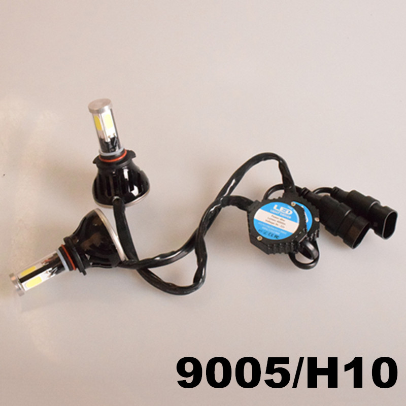 All In One 2pcs 9005 Car COB LED Headlight 9005 H10 40W 4000LM Auto LED Lamp Headlight Bulb 6000K Waterproof 360 Angel  with Fan