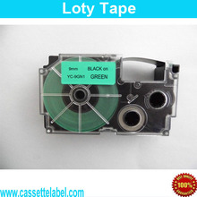 Compatible CASIO XR-9GN1 Black on green CASIO label tape compatible printer Ribbons Printer Supplies color printer ribbon
