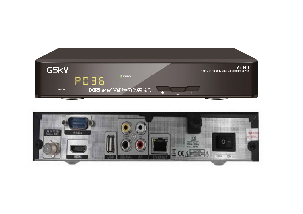 GSKY V6 HD Powervu autoroll IPTV IKS CCCAM Youporn DVB S2 HD Receiver TV BOX better than freesat
