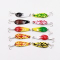 10pc Fishing Bait High Quality Spoon Lures 4cm 6g with 8 Hooks Fishing Lures Laser Film