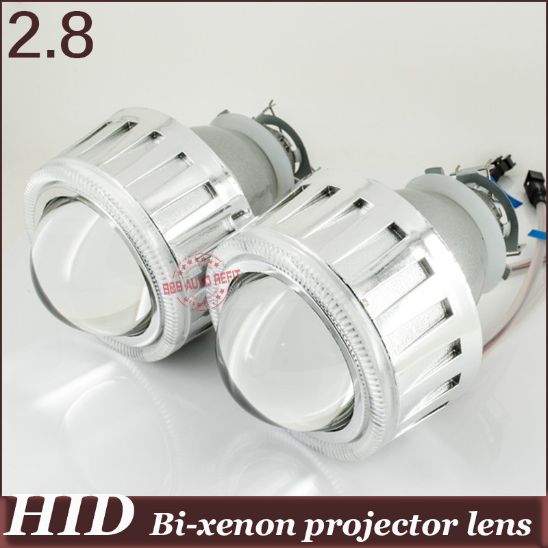 2.8 inch  Angel Eyes CCFL HID Bi xenon Projector  H4h/l H1h/l H7h/l 9005h/l 9006h/l 4300k 6000k 8000k devil eyes car lens