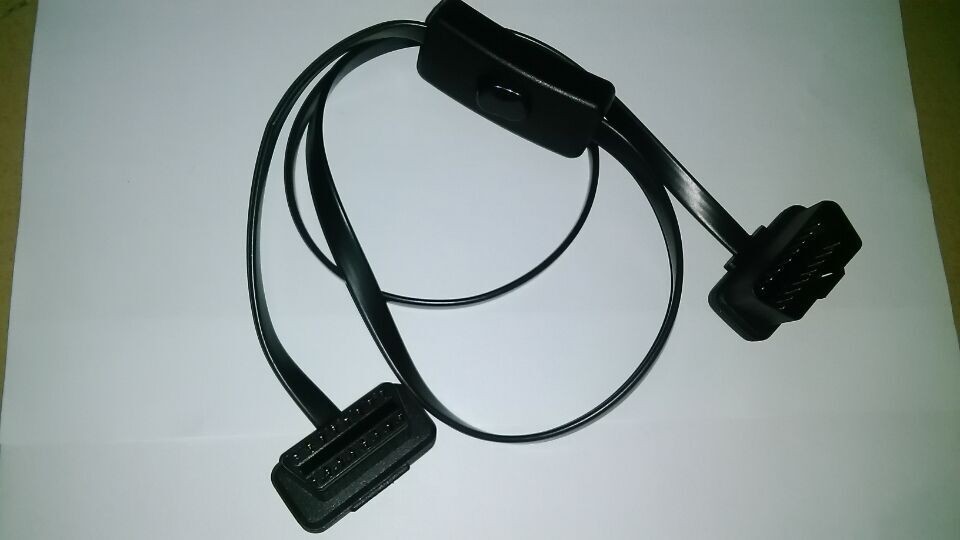 New Design OBDII OBD2 OBD 2 16pin 16 PIN Male to Female Diagnostic Extension Cable with Power Switch (2)