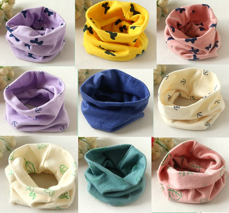 100 NEW STYLE 2015 baby girl Autumn Winter scarf children leaf butterfly print scarves Kids Boys Cotton Child collar neckerchief