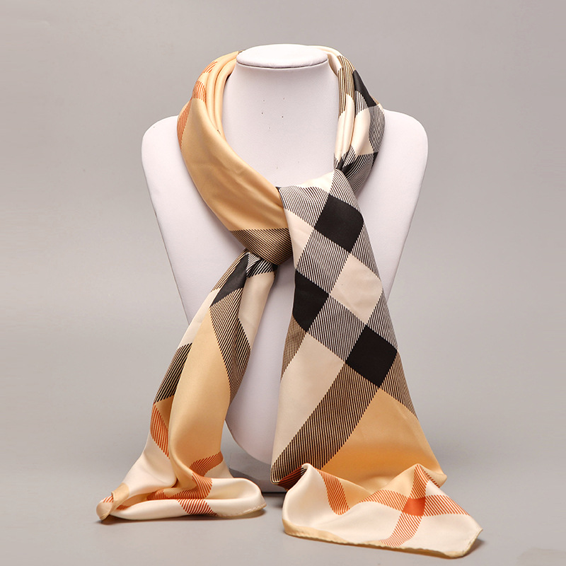 100 100cm Woman Satin Square Scarves Polyester Scarf Professional Silk Scarf Print For Lady