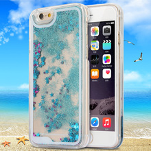 Fashion Liquid Glitter meteor sand sequins Colorful Dynamic Transparent Hard Mobile Phone cases For iphone 4 4s/5 5s/6 6s/6Plus