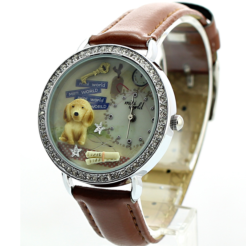 2015 Mini Word Quartz DIY 3D Pet Dog Polymer Clay Watches Women Girl Dress Wristwatches Brithday