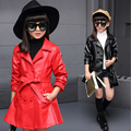 Kids Outwear Autumn Winter Girl Coats Jackets Baby Girls PU Leather Jacket Spring Solid Children Outerwear