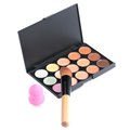 15 Colors Matte Contour Face Cream Makeup Concealer Palette with Powder Puff and Brush Sets Professional