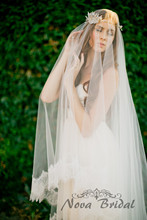 Top Sell Bridal Viel Luxury Wedding Veils Custom Made veu de noiva 2015 Tulle Veils VE27