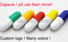 Creative gift ! Plastic capsule pill Usb flash drive Pen drive Usb memory stick usb disk Custom logo 1GB 2GB 4GB 8GB 16GB 32GB