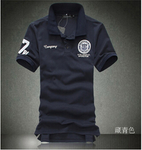 2015 new arrival men casual shirt pullover polo shirts men pure color embroidery with short sleeves shirt size 5xl free shipping