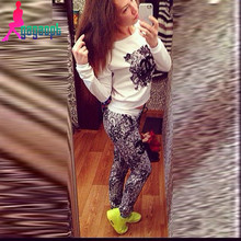 Woman Clothes sets 2015 moda Tracksuits 2 Piece Set Women Sport Suit with lace Free Shipping