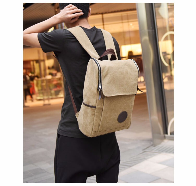 New Vintage Backpack Fashion High quality men Canvas Backpack boy school bag Casual Travel Bags (24)