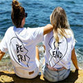 2016 Summer Best Friends T Shirt Print Letter BE FRI ST END Women T shirt Fashion