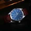 Luxury Men s Quartz Sport Military Stainless Steel Dial Leather Band Wrist Watch