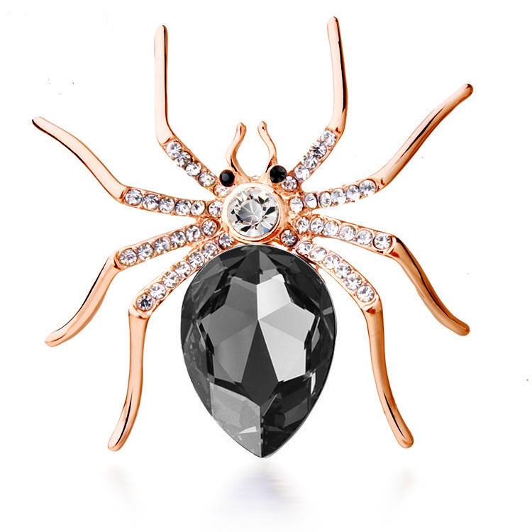 9 Colors New 2015 18K Rose Gold Plated Zircon Crystal Luxury Spider animal Brooches Wholesales Fashion Jewelry for women Y5785