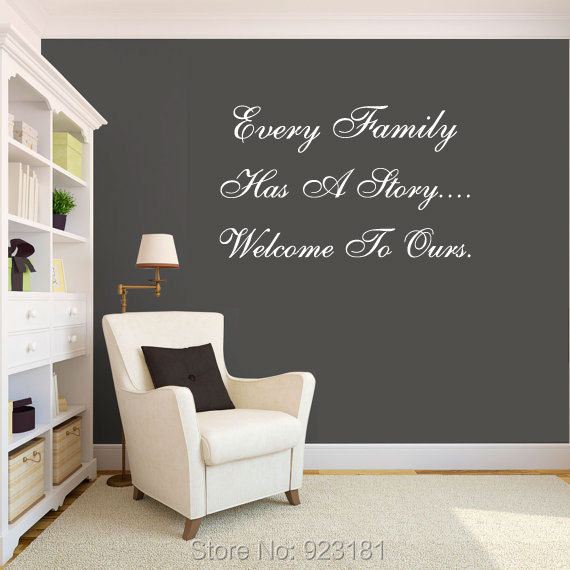 Hot Every Family Has A Story Wall Art Sticker Decal Home DIY Decoration Wall Mural Removable Bedroom Decor Stickers 57x94cm