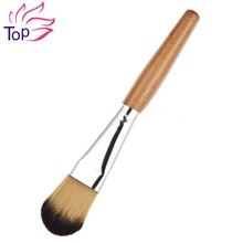 Top Nail Black Brown Wood Beauty Pincel Maquiagem Foundation Brush Makeup Brushes Maquillaje BP047