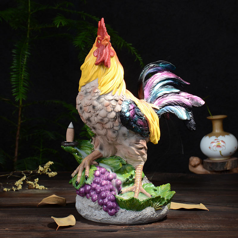 resin roosters and hens