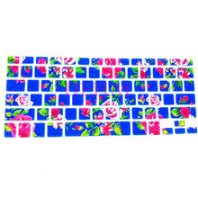 Blue Flower Pattern Silicone Laptop Keyboard Skin Protector Cover Film Guard For All Apple Macbook Pro Air Retina 13 15 17