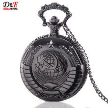 2015 New Soviet Sickle hammer Style Quartz Pocket Watch Men women Vintage Silver Pendant Gift wholesale