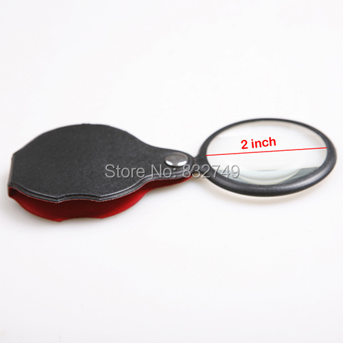 5X Pocket Thin Folding Magnifier Magnifying Glass Padded Pouch 2 inch