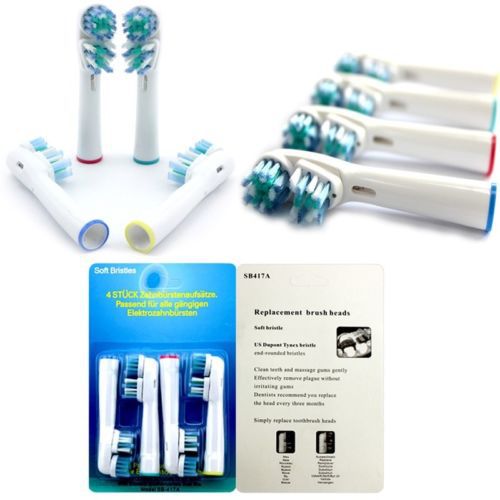 Details about New 4pcs Electric Tooth Brush Replacement 2 Heads for Braun Oral B Dual Clean