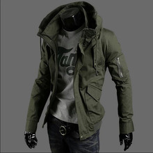 2016 spring and summer military jacket male slim popular men’s clothing casual outerwear Army Green thin top trend