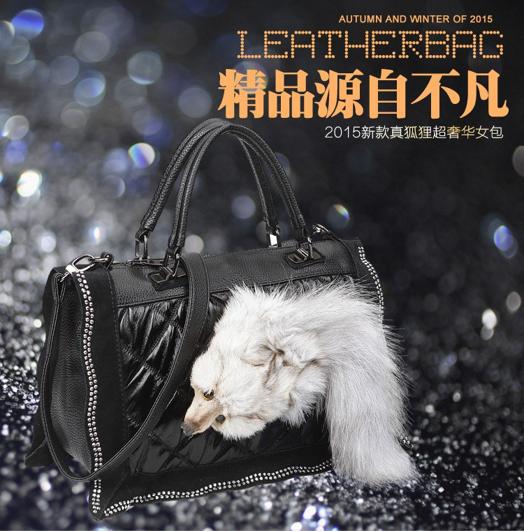 2015 Fashion Pu Leather Portable Shoulder Bag Hot Fox Bag New Women