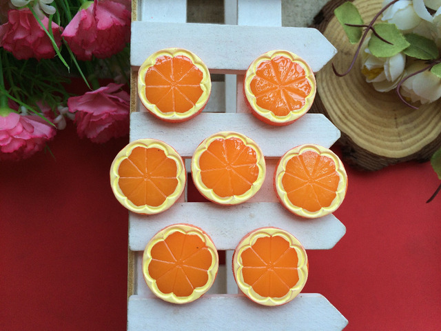 Free Shipping!flatback resin orange simulation of food cabochons for DIY phone case decoration 50PCS/lot