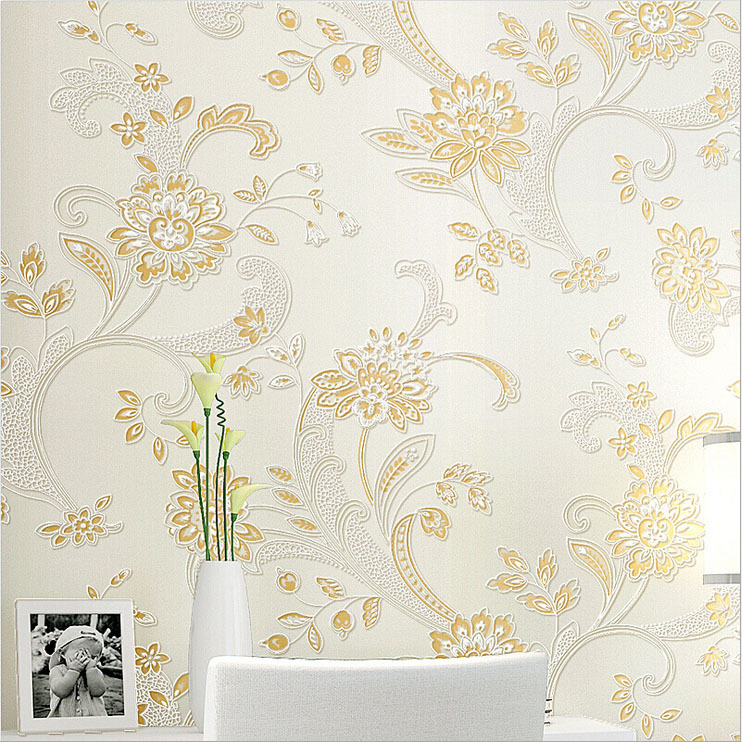 5.3*10m Flowers Non-woven Wallpaper Wall Paper For Living Room bed room Background Papel De Parede Listrado Adesivo Wallpaper