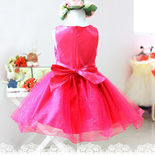Kids Girls Princess Dress Girls Flower Bow Wedding Party Pageant Tulle Dress