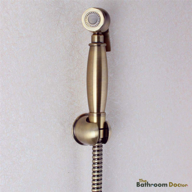 NEW Antique Brass Plated Shataff Bidet Douche Shower Toilet Spray Kit & hose 02-153