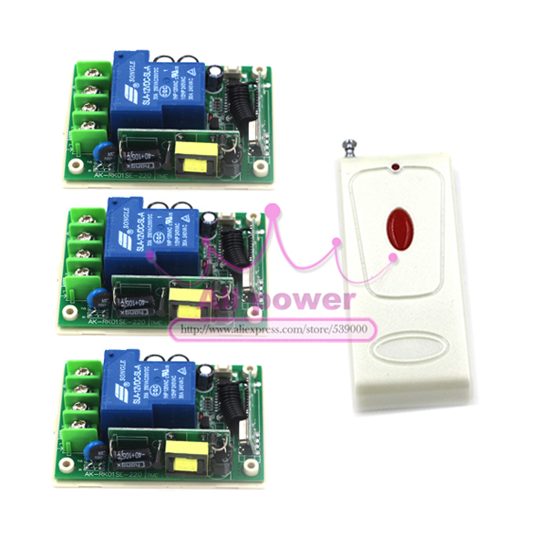 High power 85V 250V 30A 3000W RF Wireless Remote Control Switch and one 1000M remote System