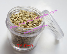 Hot sale 1000pcs/bottle 2.9×1.6×2.0mm 13#Blonde Nano Rings with Silicone for Nano beads Hair Extensions