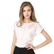 Blusas Femininas 2016 New Fashion Short Sleeve Blouse Shirt Women Casual Tops Sexy Summer Style Chiffon Ladies Blouses tops tees