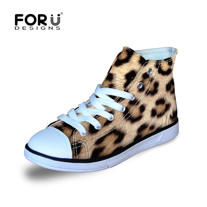 New Children Leopard Casual Shoes Girls Boys School Sports Shoes Child Kids High-Top Canvas Shoes Single Fashion Sneakers Flats