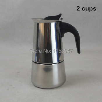 2 Cup / 100 мл нержавеющая сталь мока эспрессо латте перколяторе плитой кофе горшок